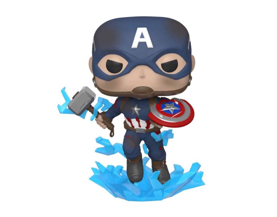 captain america holding mjolnir funko pop