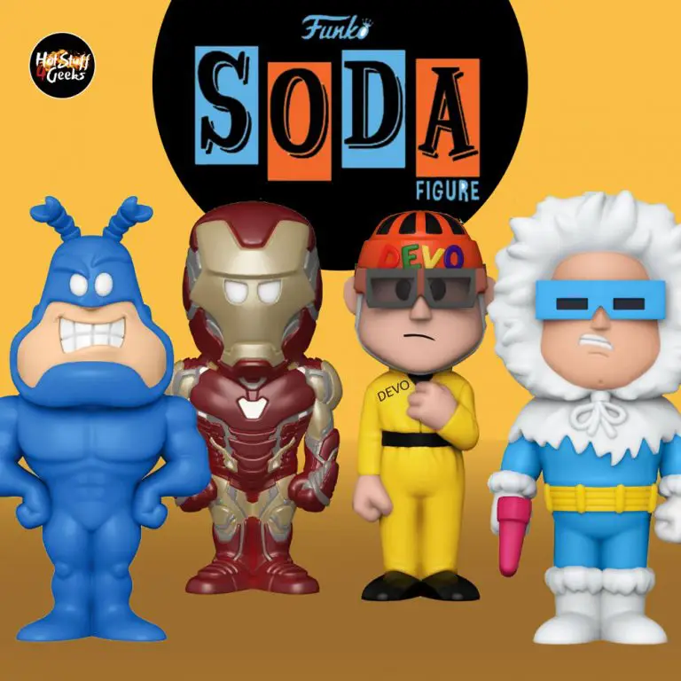 Funko Vinyl Soda: The Tick, Iron Man, Captain Cold and Devo Satisfaction (GITD Chase) Vinyl Soda Figures