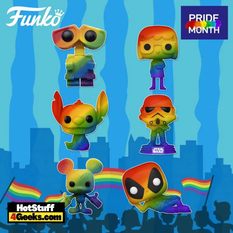 Funko Pop! Pride 2021 Rainbow Funko Pop! Vinyl Figures - Disney: Mickey Mouse, Wall-E, Bob's Burger: Tina Belcher, Star Wars: Stormtrooper, Marvel: Deadpool, Lilo & Stitch: Stitch Funko Pop! Vinyl Figures