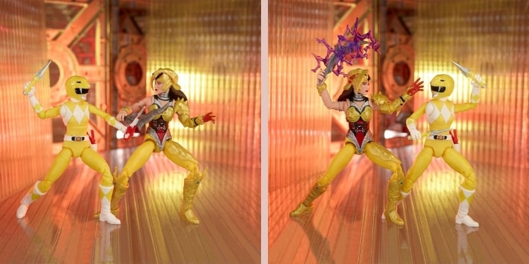 Power Rangers Lightning Collection Mighty Morphin Yellow Ranger Aisha vs. Scorpina 6-Inch Action Figures