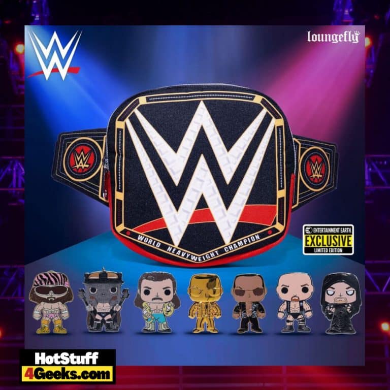 WWE WrestleMania Championship Belt Fanny Pack + Blind-Box Enamel Pop! Pins - Entertainment Eart Exclusives from Loungefly