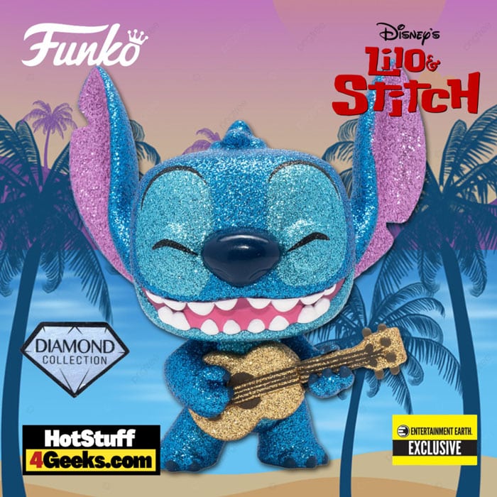 Funko Pop! Disney: Lilo & Stitch: Stitch with Ukulele Diamond Glitter Funko Pop! Vinyl Figure - Entertainment Earth Exclusive