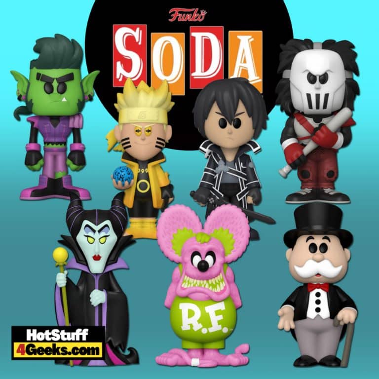 Funko Vinyl Soda: Fink Neon, Naruto, Maleficent, Casey Jones, Beast Boy, Kirito and Mr. Monopoly Funko Soda Figures