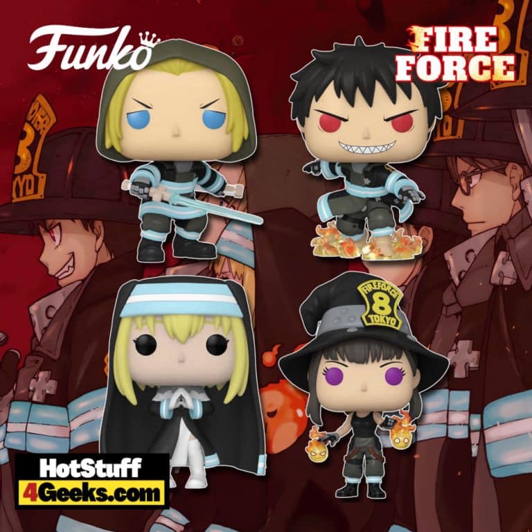 Funko Pop! Animation: Fire Force: Maki, Iris, Arthur With Sword, and Shinra With Fire Funko Pop! Vinyl Figure