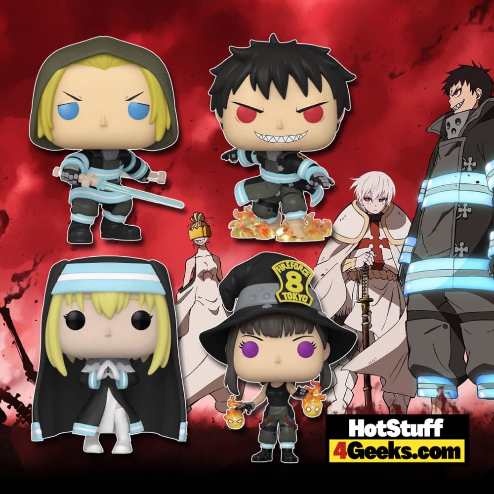 Funko Pop! Animation: Fire Force: Maki, Iris, Arthur With Sword, and Shinra With Fire Funko Pop! Vinyl Figure