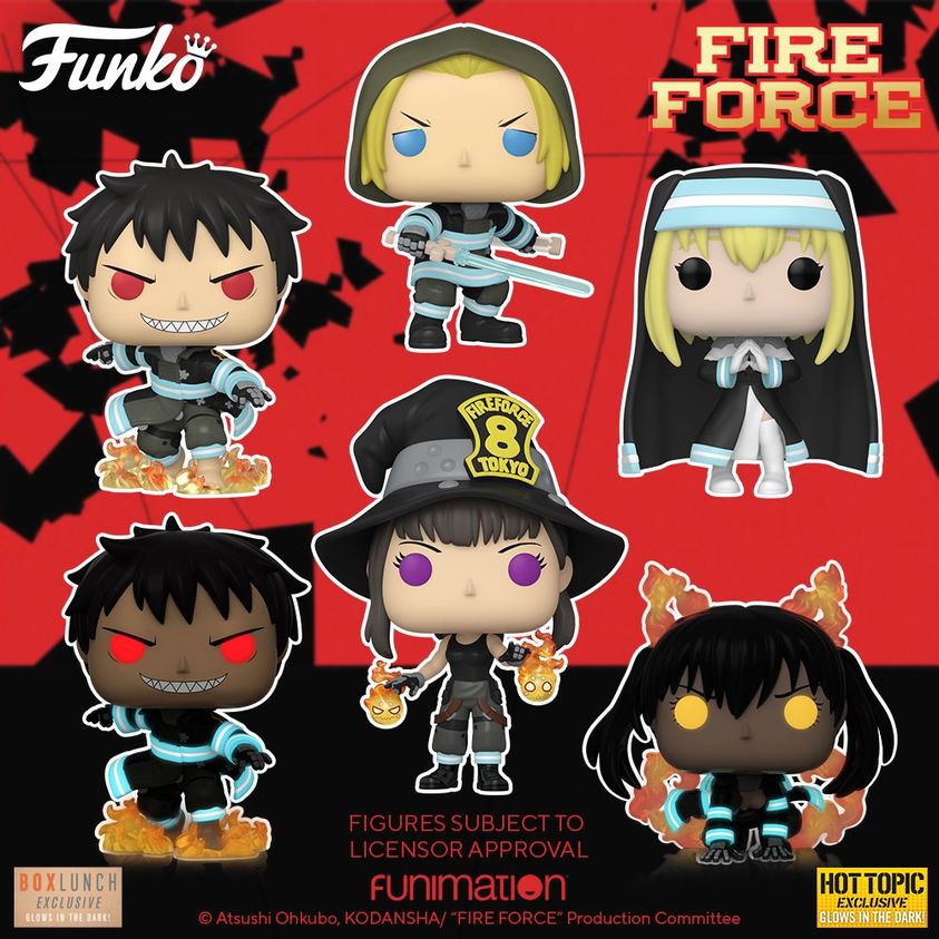 Funko Pop! Animation: Fire Force: Maki, Iris, Arthur With Sword, and Shinra With Fire Funko Pop! Vinyl Figures