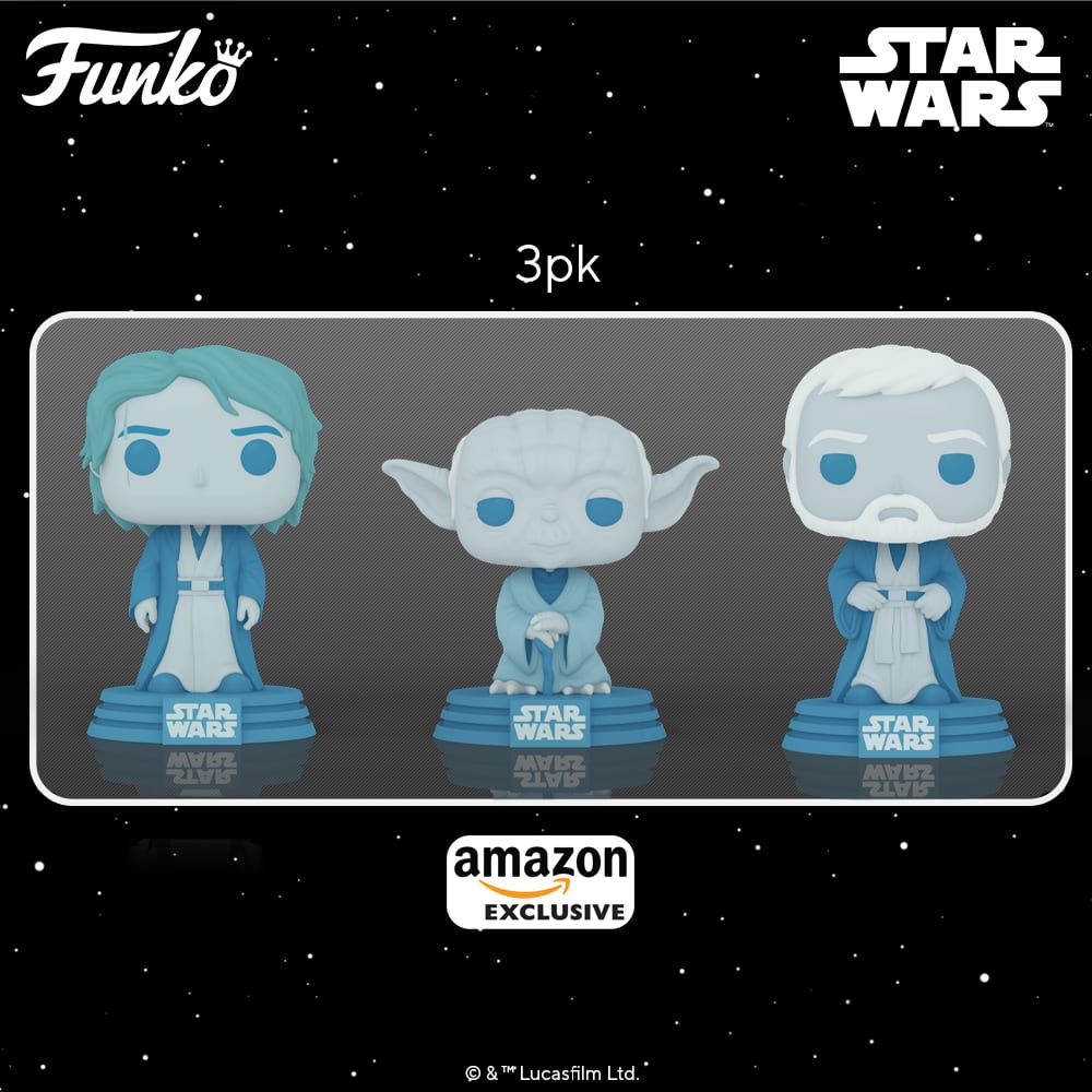 Funko Pop! Star Wars Force Ghost Anakin, Yoda, and Obi-Wan Kenobi Force Ghost 3-Pack