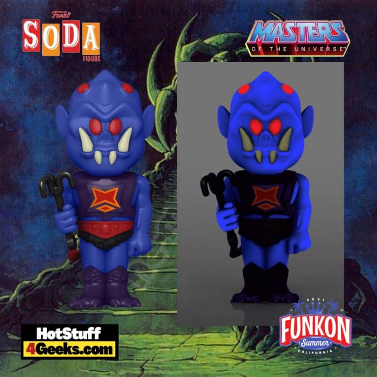 Funko Vinyl Soda: Masters of the Universe: Webstor Vinyl Soda Figure With Glow In The Dark Chase Virtual FunKon 2021 - Toy Tokyo Shared Exclusive