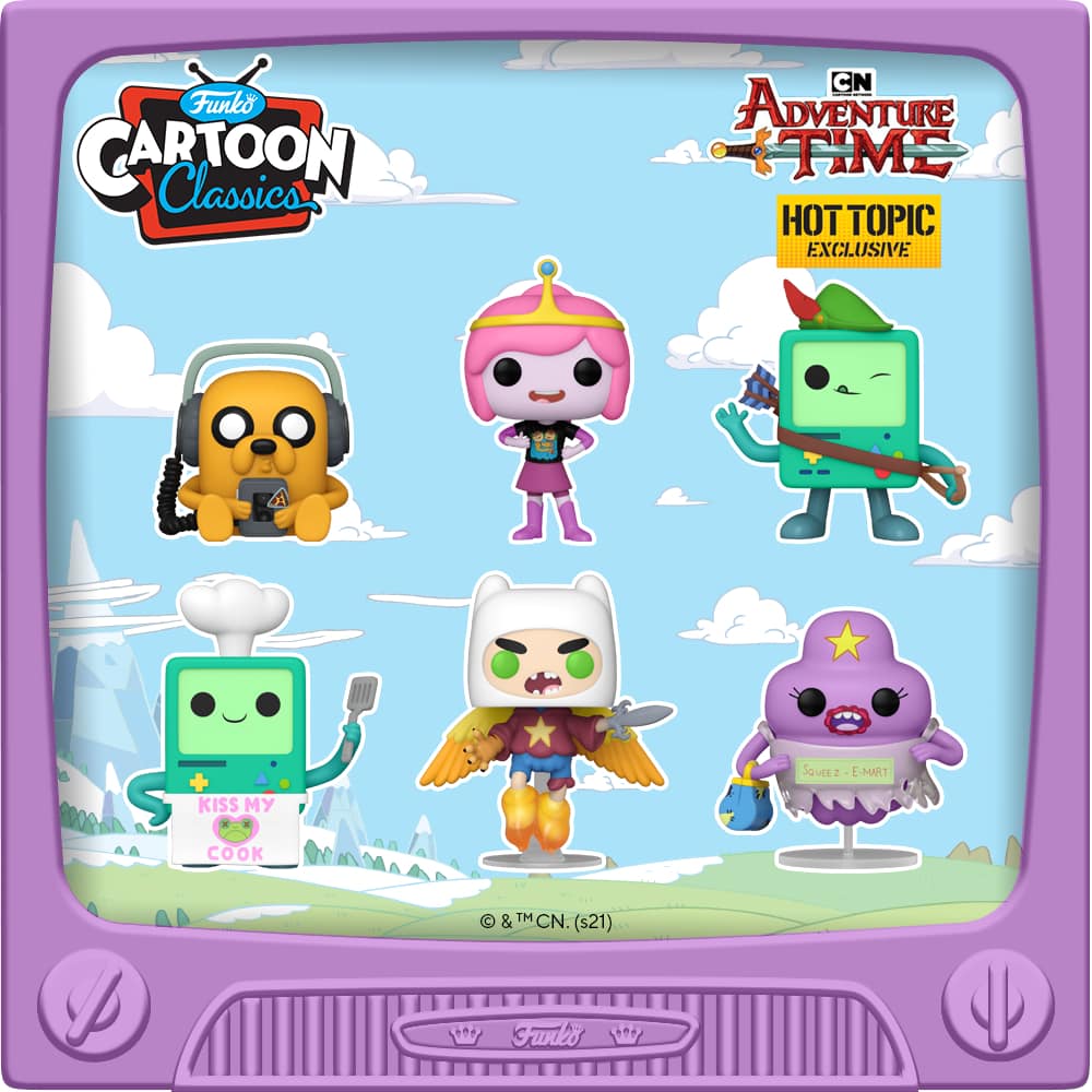 Funko Pop! Animation – Adventure Time - Jake with Player, BMO Cook, Ultimate Wizard Finn, Princess Bubblegum, and Lumpy Space Princess Funko Pop! Vinyl Figures