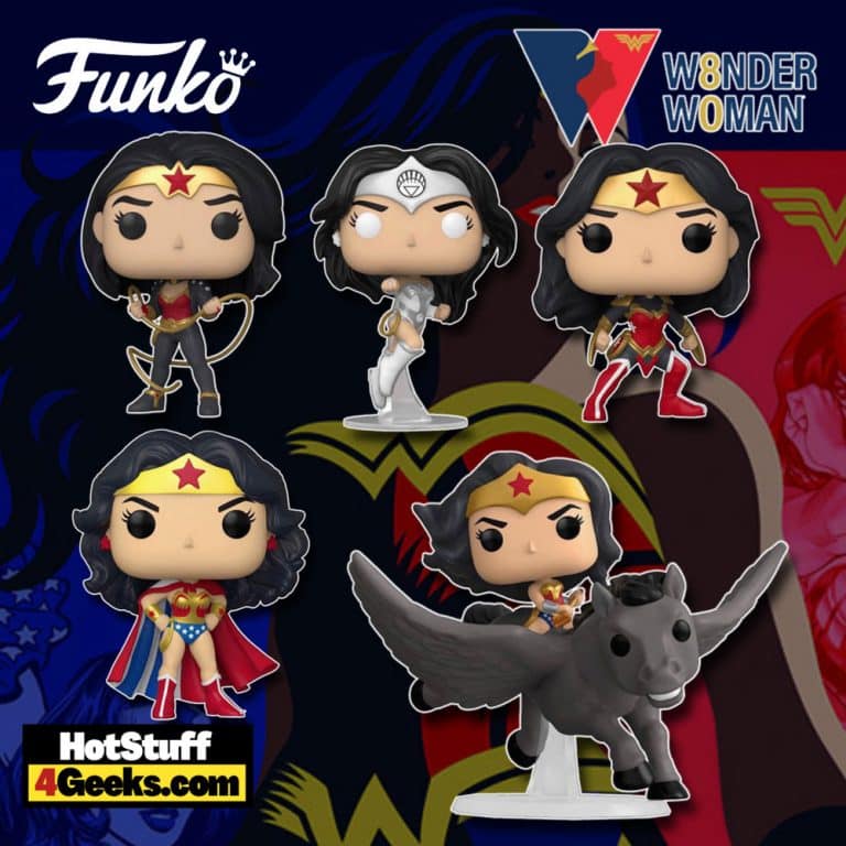 Funko Pop! DC Heroes: Wonder Woman 80th Anniversary - White Lantern, Odyssey, A Twist of Fate, Classic with Cape, Riding Pegasus, and Death Metal Wonder Woman Funko Pop! Vinyl Figures