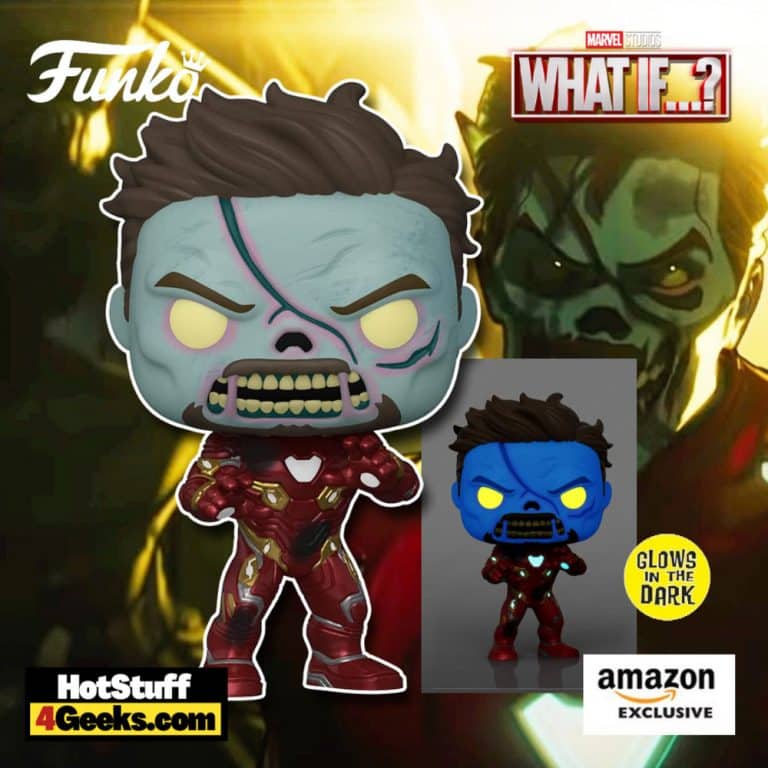 Funko Pop! What If...? Zombie Iron Man Glow-In-The-Dark (GITD)Funko Pop! Vinyl Figure-  Amazon Exclusive