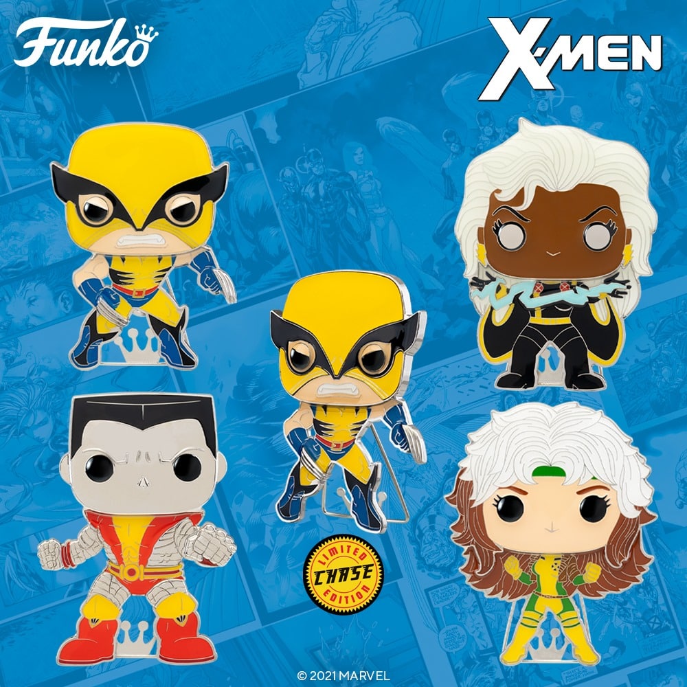 Pop! Pins: Marvel: X-Men - Rogue, Storm, Colossus, and Wolverine with Chase Large Enamel Funko Pop! Pins (2021)