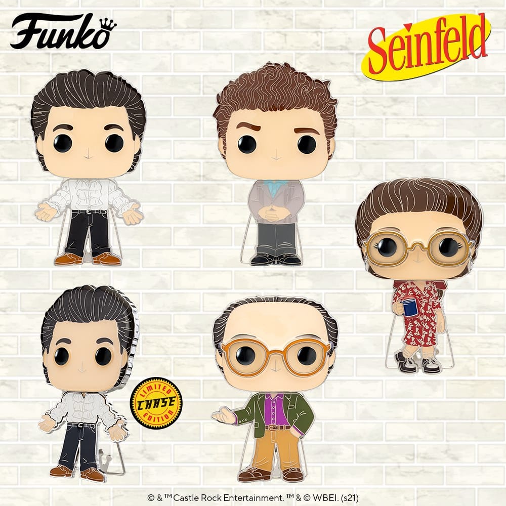 Pop! Pins: Seinfeld - Kramer, George, Elaine, and Jerry Puffy Shirt with Chase Large Enamel Funko Pop! Pins (2021)