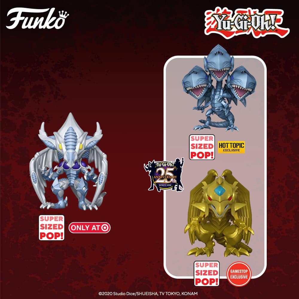 Funko Pop! Animation: Yu-Gi-Oh! - Yami Bakura, Blue-Eyes Toon Dragon, Mai Valentine, Atem Pharaoh Yugi, Stardust Dragon 6-inch, and Winged Dragon of Ra Metallic 6-inch Funko Pop! Vinyl Figures