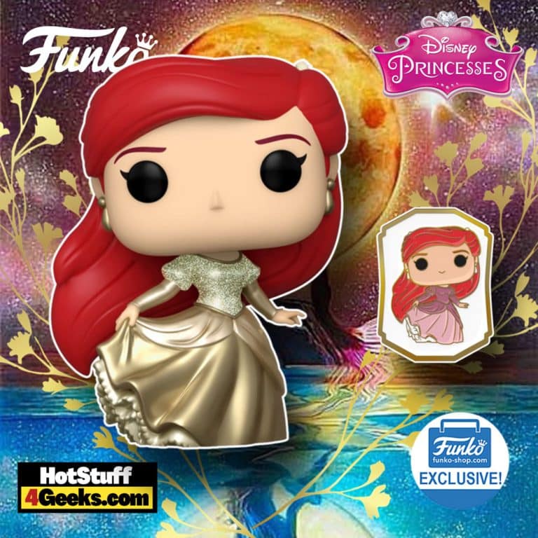 Funko Pop! Disney: Ultimate Princess Collection: Ariel (Metallic Gold) With Pin Funko Pop! Vinyl Figure - Funko Shop Exclusive