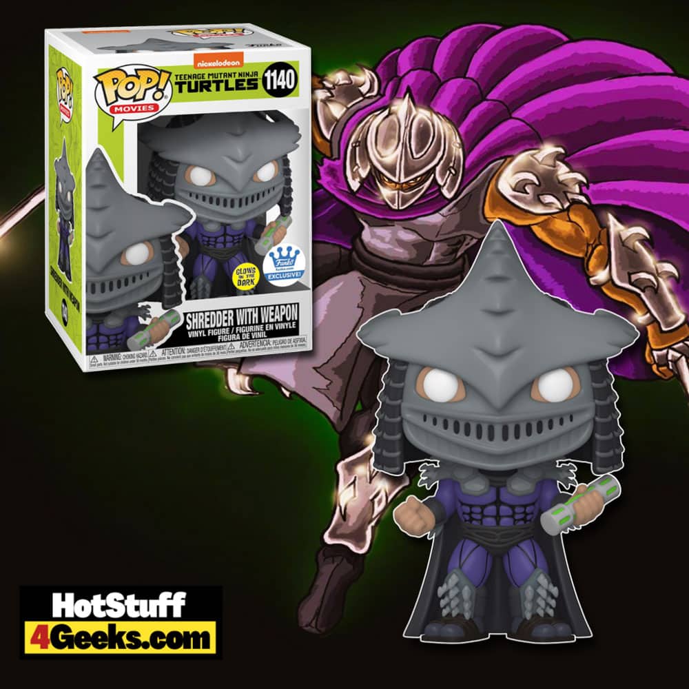 Funko Pop! Movies: Teenage Mutant Ninja Turtles (TMNT) - Shredder With Ooze Canister Glow-In-The-Dark (GITD) Funko Pop! Vinyl Figure - Funko Shop Exclusive