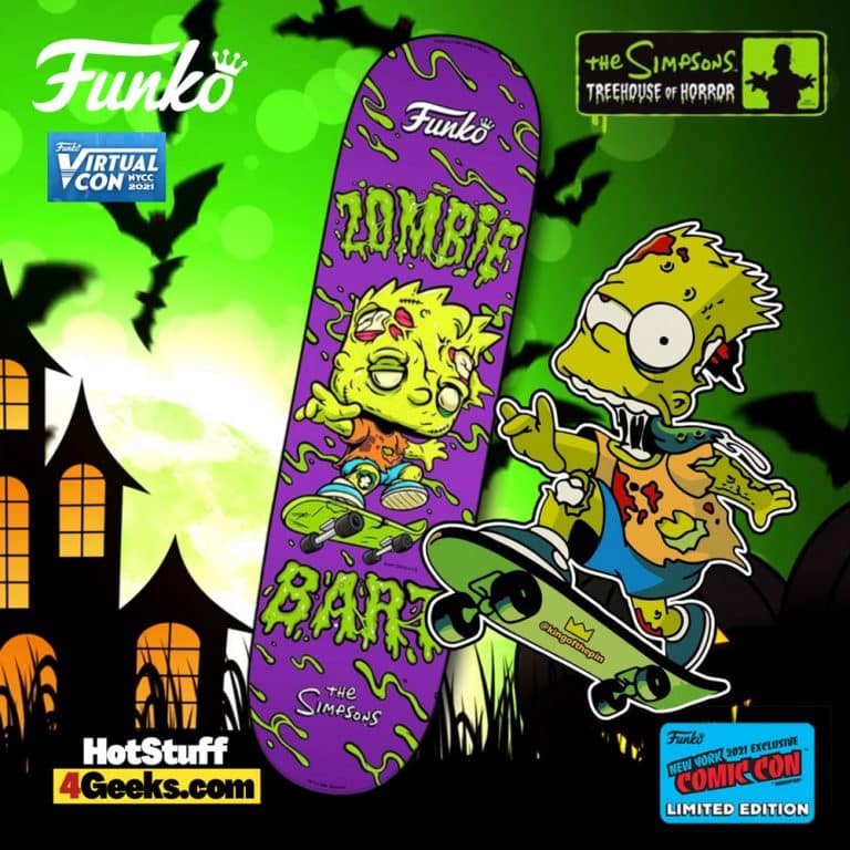 NYCC 2021 Funko The Simpsons Zombie Bart Skateboard Deck