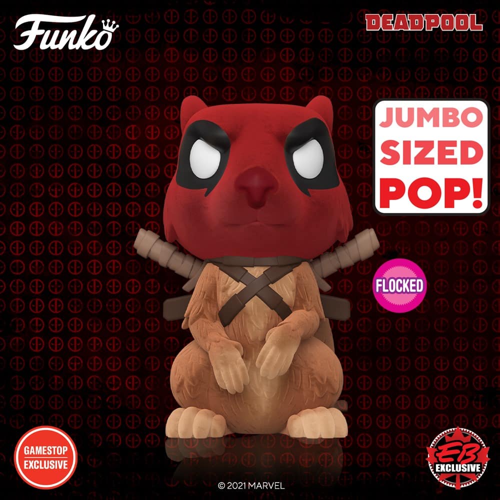 Funko POP! Jumbo: Deadpool - Squirrelpool Flocked 9-Inch Funko Pop! Vinyl Figure - GameStop Exclusive