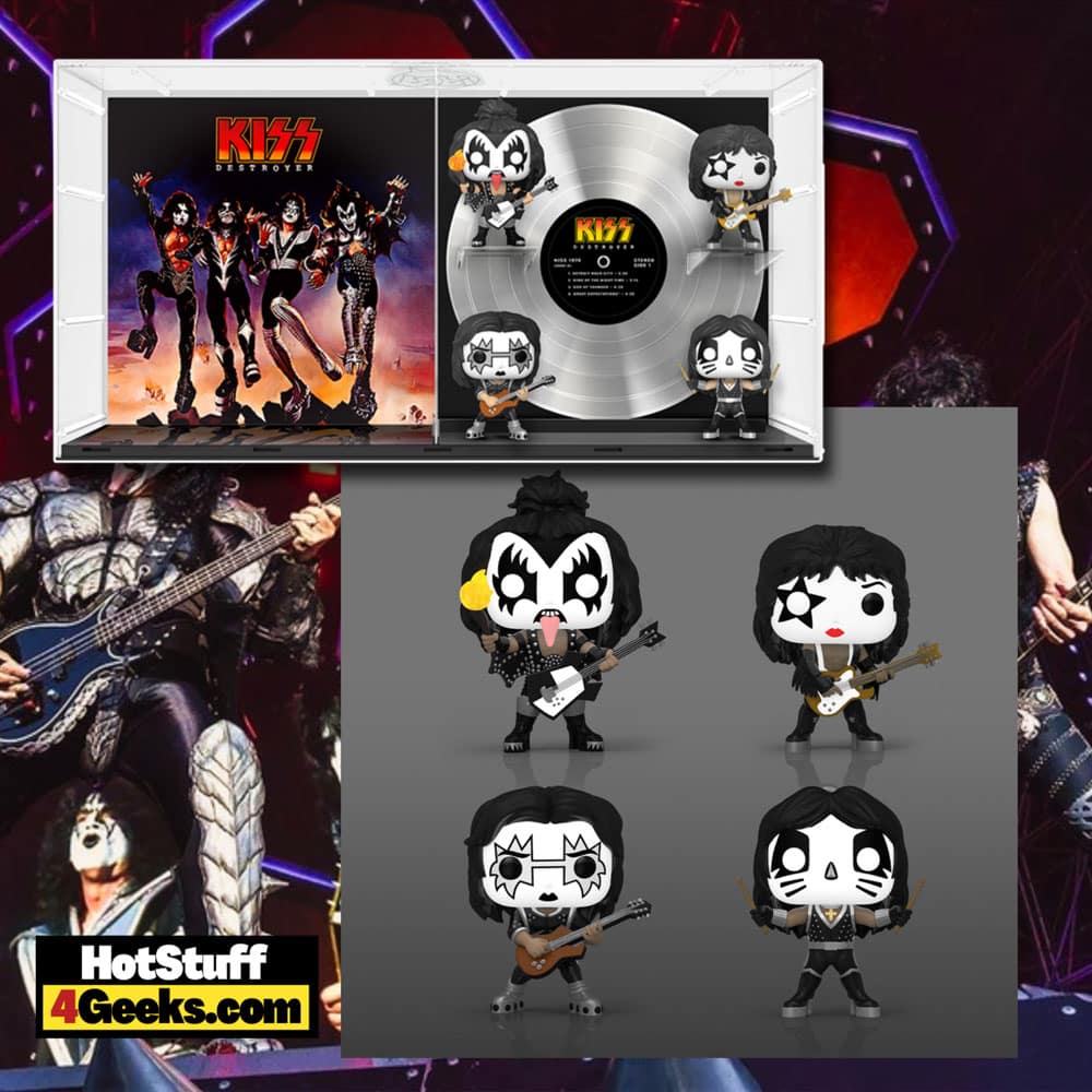 Funko Pop! Deluxe Albums: Kiss – Destroyer with Glow-In-The-Dark (GITD) Funko Pop! Vinyl Figures – Walmart Exclusive