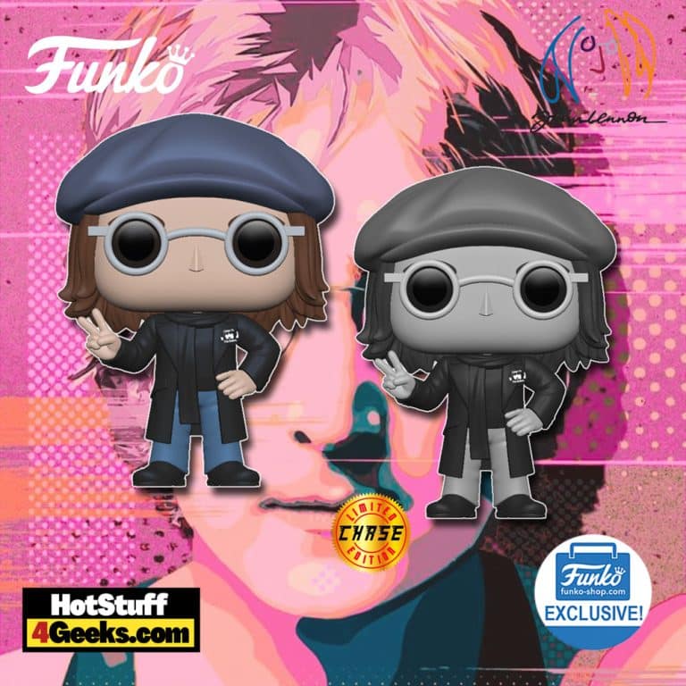 The Funko Pop! Rocks: John Lennon in Peacoat with a change of a Chase Funko Pop! Vinyl Figure - Funko Shop Exclusive