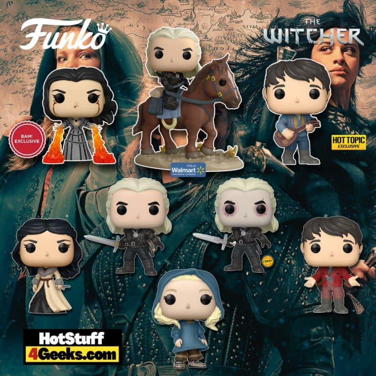 Funko Pop! Television: Netflix The Witcher - Geralt with Chase, Ciri, Yennifer, Jaskier (Red Outfit), Geralt And Roach, Battle Yennefer, and Jaskier (Blue Outfit) Funko Pop! Vinyl Figures