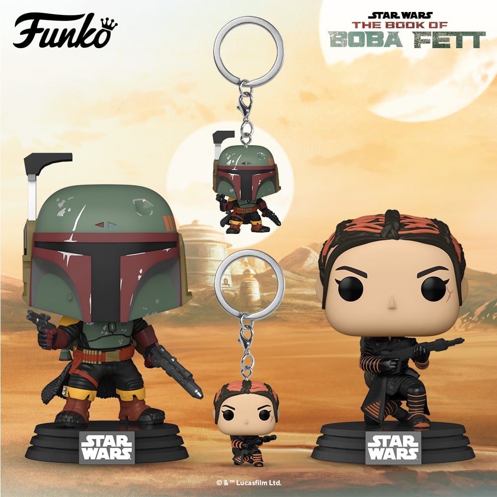 Funko Pop! Book of Boba Fett - Boba Fett and Fennec Shand Funko Pop! Vinyl Figures and Pocket Pop! Key Chains