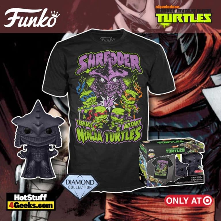 Funko POP! Collector's Box: Teenage Mutant Ninja Turtles (TMNT)  - Shredder (Diamond Glitter) Funko POP & Tee - Target Exclusive