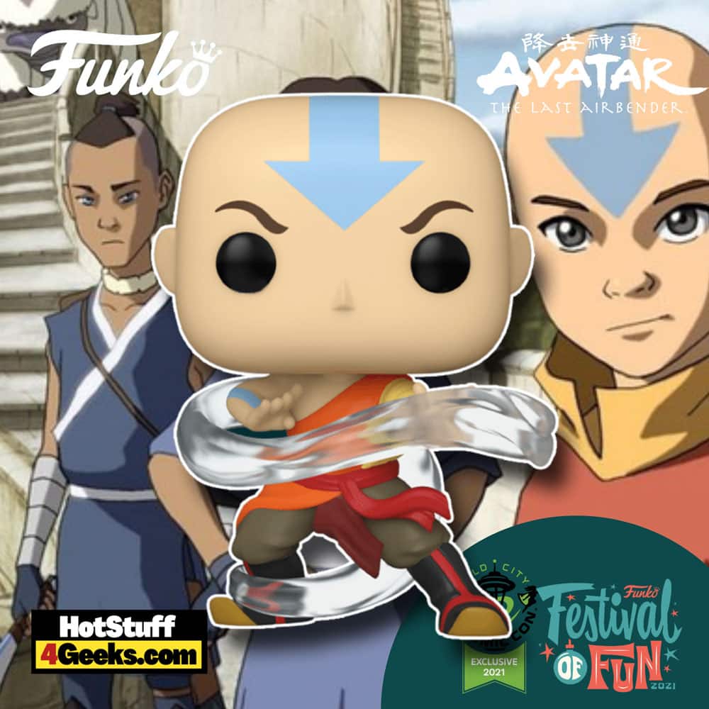 Funko Pop! Animation - Avatar: The Last Airbender – Air Bending Aang Funko Pop! Vinyl Figure - ECCC 2021 X Festival of Fun 2021 X Funko Shop Shared Exclusive