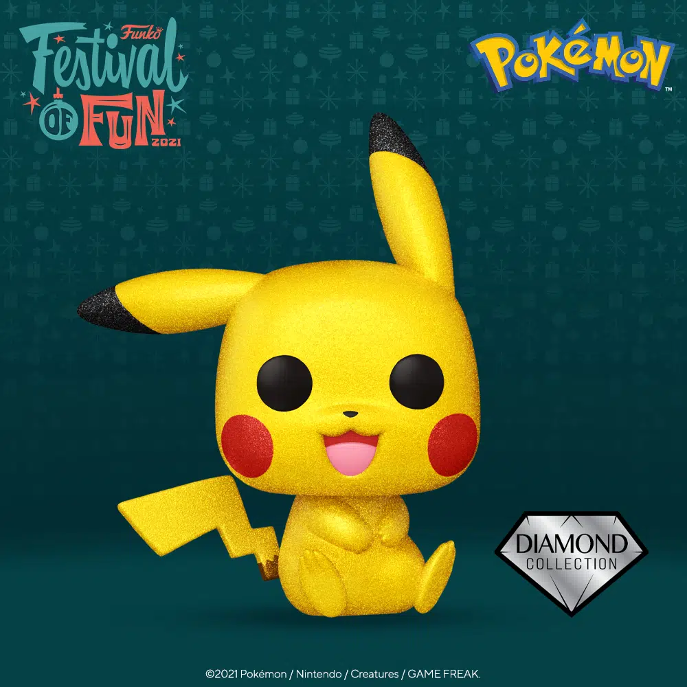 Funko Pop! Pokémon: Pikachu Sitting Diamond Glitter Funko Pop! Vinyl Figure - ECCC 2021 X Festival of Fun 2021 X Target Exclusive