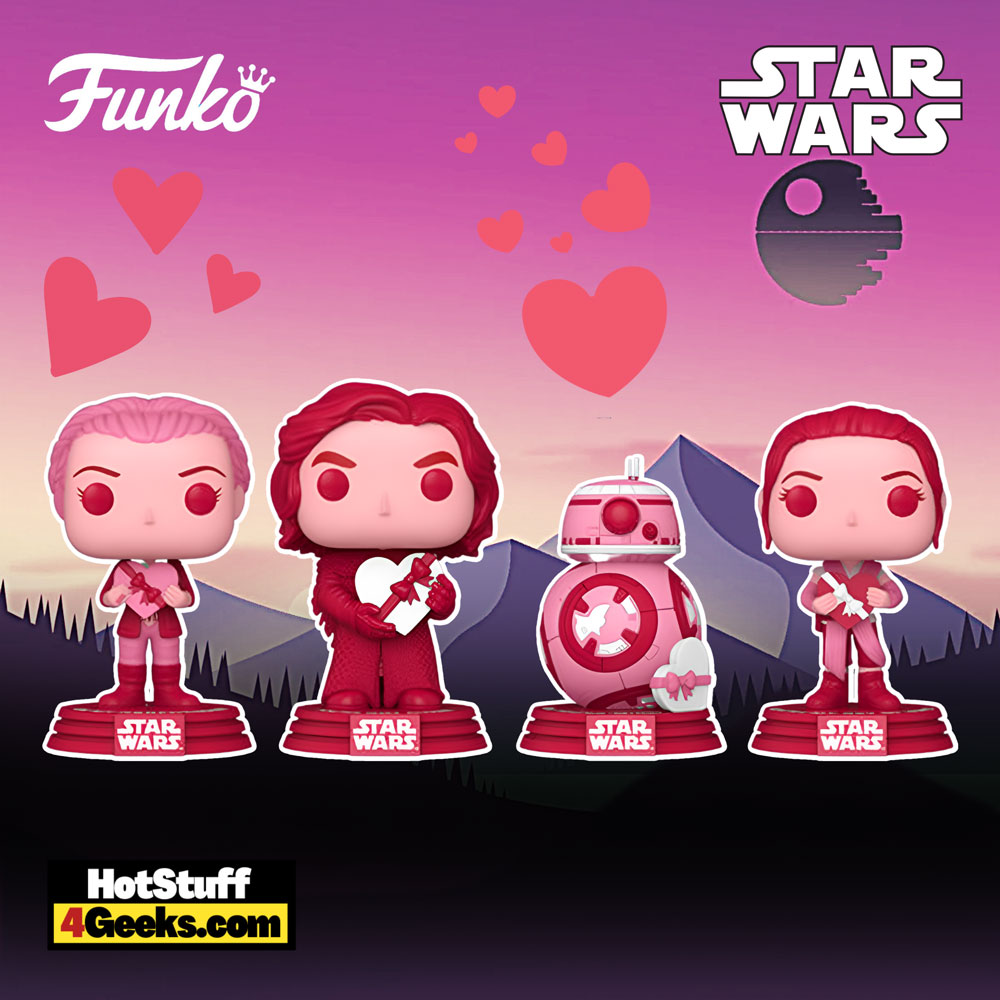 Funko Pop! Star Wars Valentines 2023: Kylo Ren, Rey, BB-8, Leia Funko Pop! Vinyl Figures