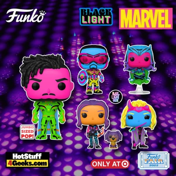 6 NEW Marvel Black Light Funko Pops Unleash Funko Fair 2022