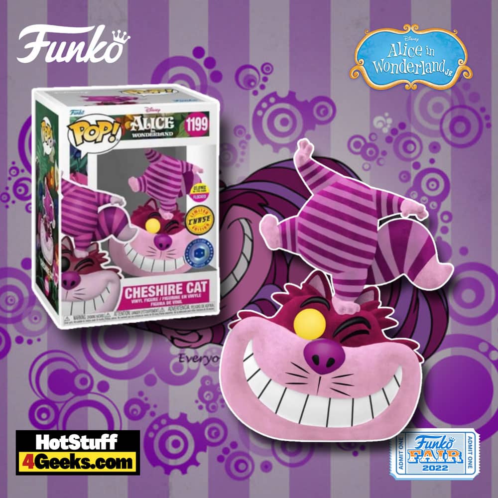 Funko Pop! Disney: Alice in Wonderland - Cheshire Cat Standing on Head With Glow-In-The-Dark (GITD) Flocked Chase Funko Pop! Vinyl Figure - PIAB Exclusive - Funko Fair 2022