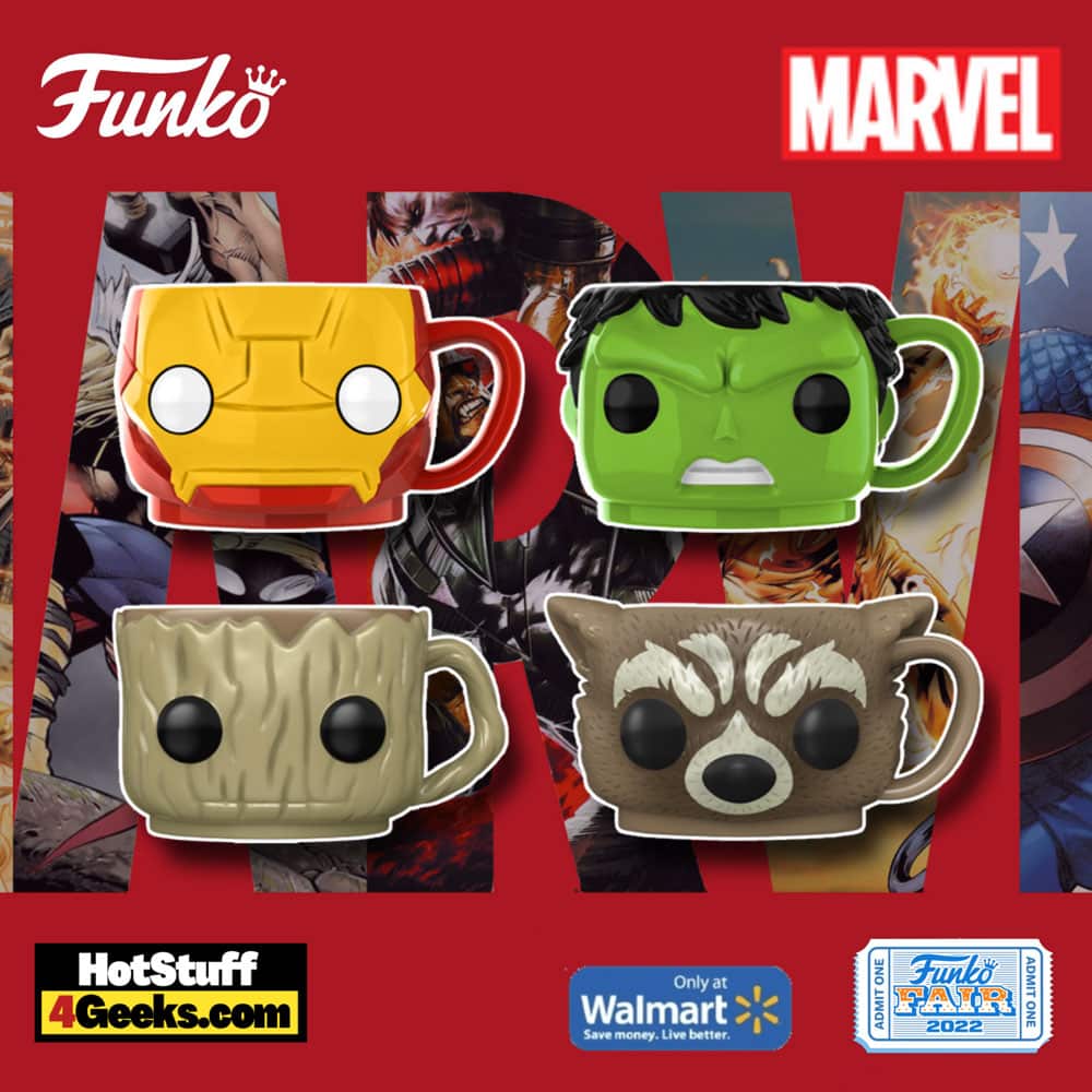 Funko Pop! Mug: Marvel - Rocket, Groot, Iron Man, and Hulk - Walmart Exclusive - Funko Fair 2022