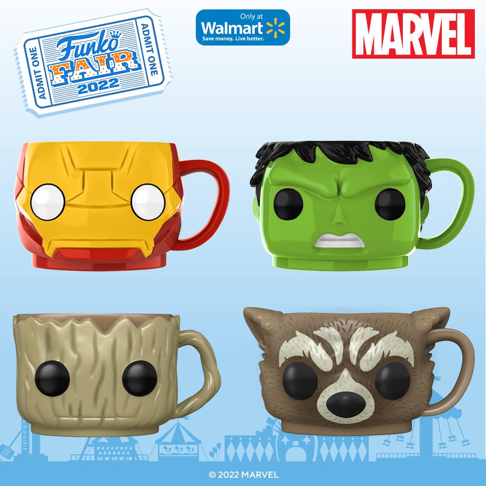 Funko Pop! Mug: Marvel - Rocket, Groot, Iron Man, and Hulk - Walmart Exclusive - Funko Fair 2022