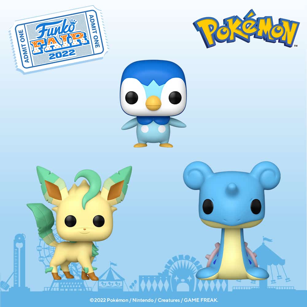 Funko Pop! Games: Pokemon - Piplup, Lapras, Leafeon, Lapras 10-inch Super Sized Funko Pop! Vinyl Figures - Funko Fair 2022