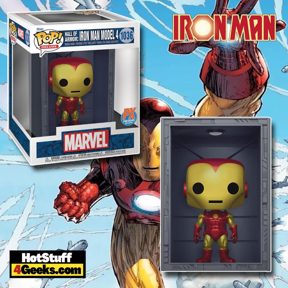 Funko Pop! Deluxe Marvel: Iron Man Hall of Armor Mark IV Funko Pop! Vinyl Figure – PX Previews Exclusive