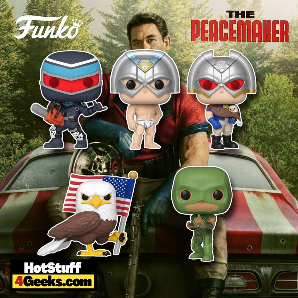 Funko Pop! Television: Peacemaker - Peacemaker With Eagly, Peacemaker in Tighty Whities, Vigilante, Eagly, Judomaster, and Eagly (Flocked) Funko Pop! Vinyl Figures