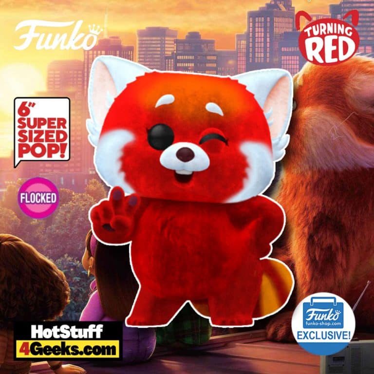 Funko Pop! Movies: Turning Red - Red Panda Mei Flocked 6-Inch Super Sized Funko Pop! Vinyl Figure is a Funko Shop Exclusive