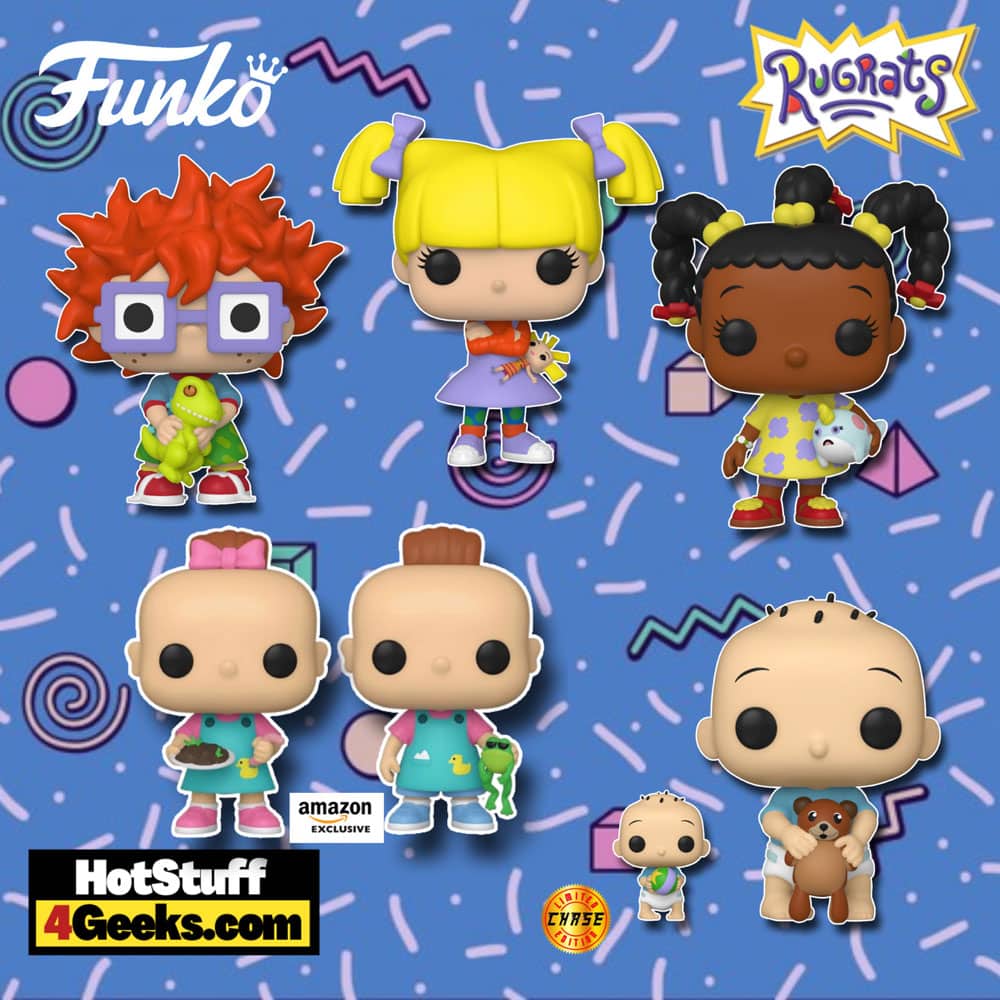 Funko Pop! Television: Rugrats - Susie Carmichael, Chuckie Finster, Angelica Pickles, Tommy Pickles With Chase Variant, and Phil & Lil 2-Pack  Funko Pop! Vinyl Figures