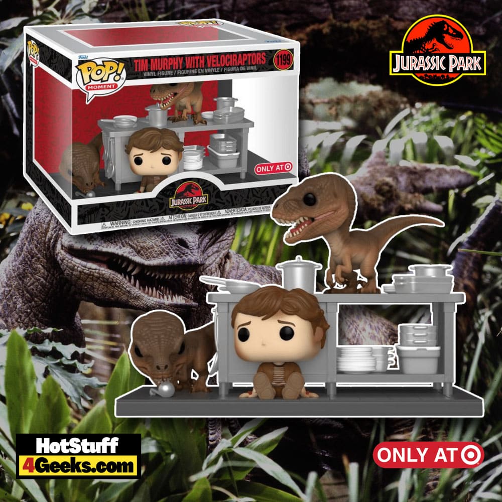 Funko Pop! Movie Moment: Jurassic Park Tim Murphy with Velociraptors V