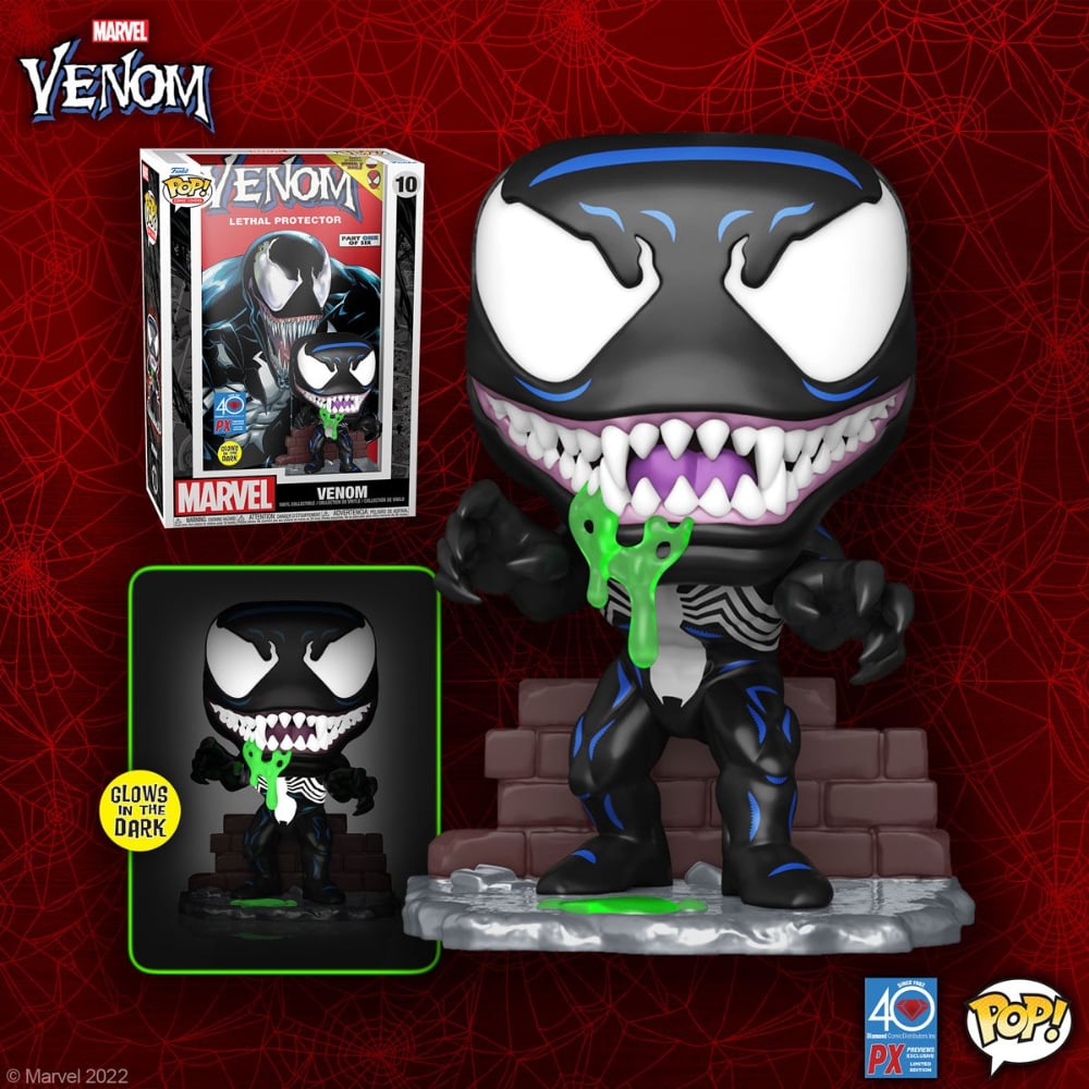 Funko Pop! Comic Cover: Marvel - Venom Lethal Protector Glow-In-The-Dark (GITD) Funko Pop! Comic Cover Vinyl Figure - PX Previews Exclusive