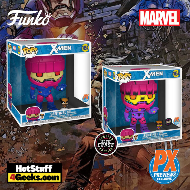 Funko Pop! Marvel X-Men: Sentinel with Wolverine 10-Inch Jumbo Funko Pop! Vinyl Figure With Glow In The Dark Chase - PX Exclusive