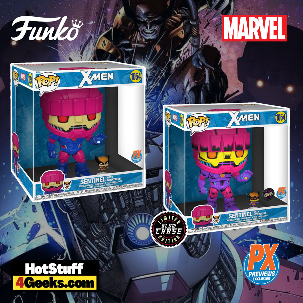 Funko Pop! Marvel X-Men: Sentinel with Wolverine 10-Inch Jumbo Funko Pop! Vinyl Figure With Glow In The Dark Chase - PX Exclusive