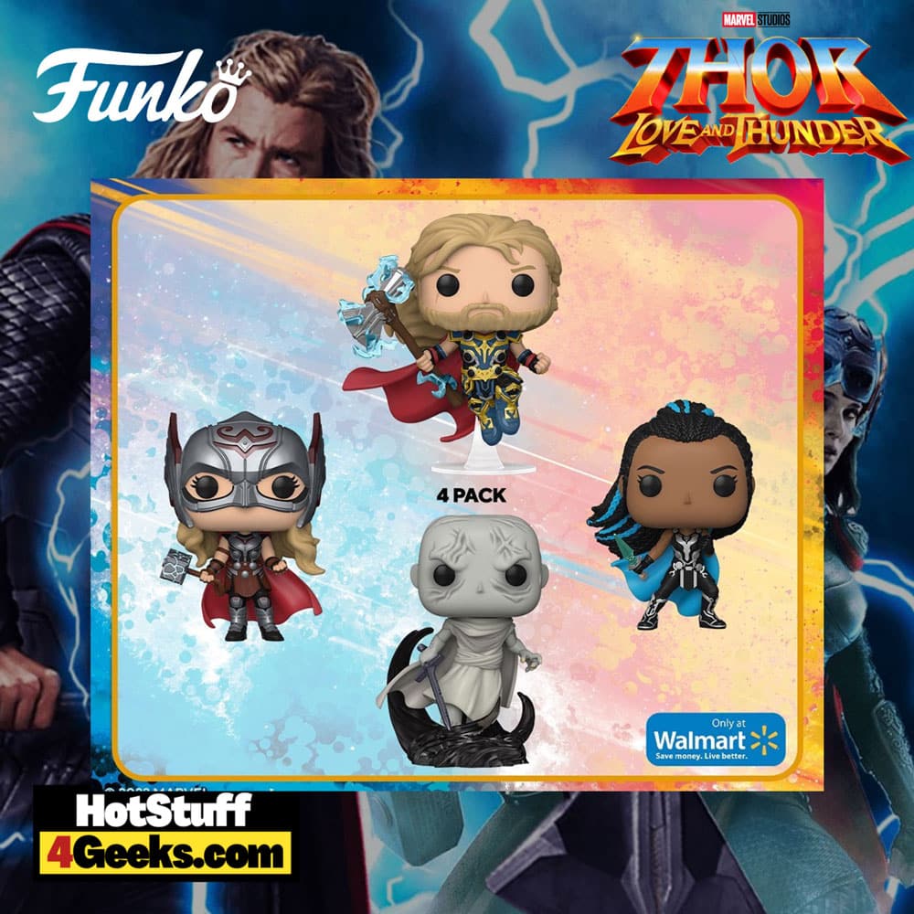 Funko Pop! Movies Thor Love and Thunder - Thor, Korg, Mighty Thor, Miek, Gorr, Valkyrie, Mighty Thor Glow, Mighty Thor Metallic, and Thor Chariot Funko Pop Vinyl Figures (2022) - Wave 1