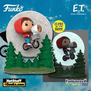 Funko Pop! Movie Moments: E.T. The Extra-Terrestrial 40th Anniversary - Elliott and E.T. Flying Glow-In-The-Dark (GITD) Funko Pop! Vinyl Figure (Funkoween 2022)