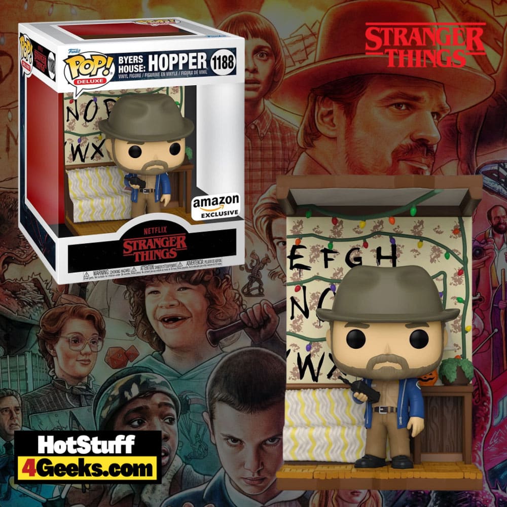 Funko Pop! Deluxe: Stranger Things Build A Scene – Byers House: Hooper Funko Pop! Deluxe Vinyl Figure – Amazon Exclusive – Figure 4 of 4