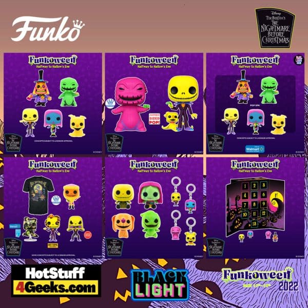 Funkoween 2022: Nightmare Before Christmas Black Light Funko Pops