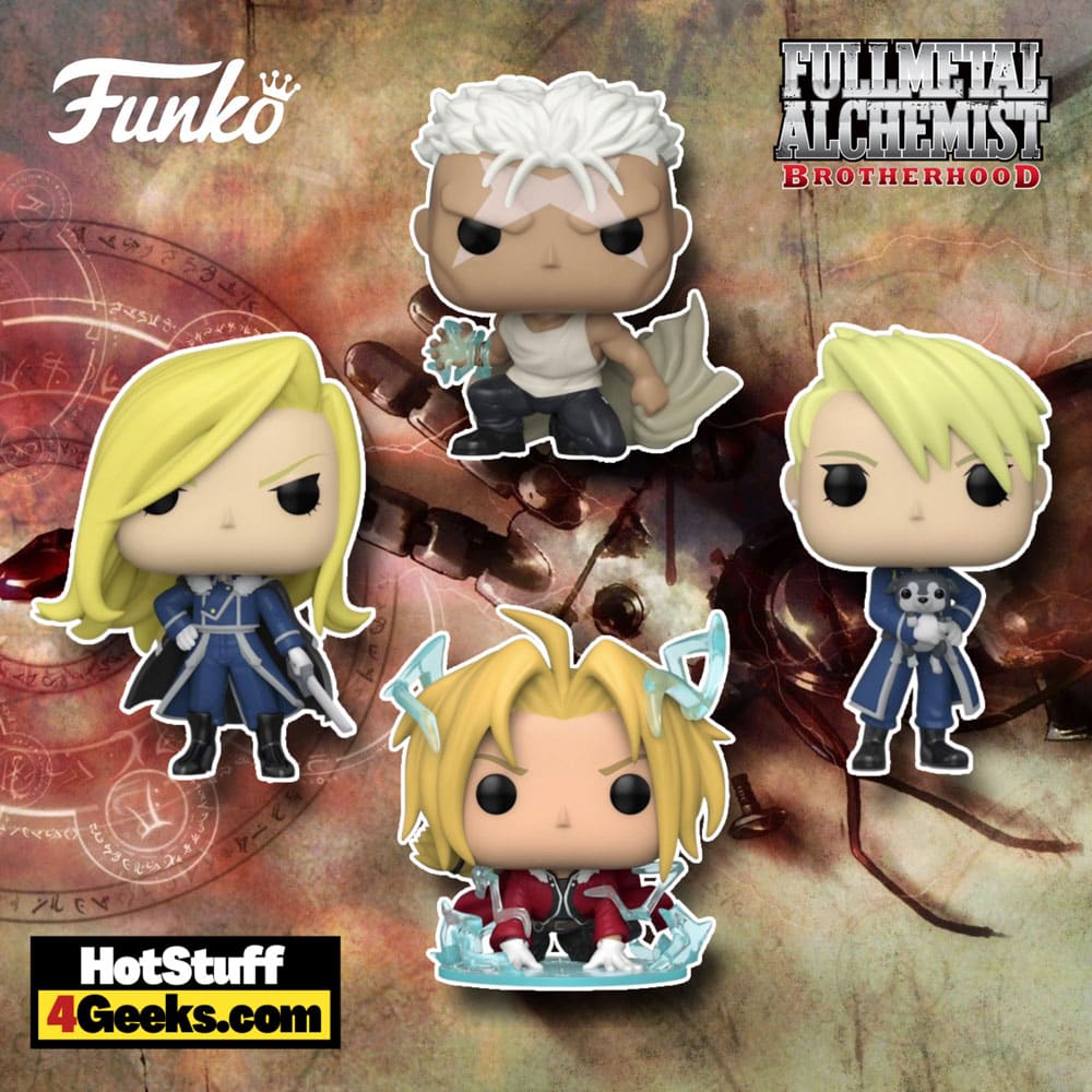 Funko Pop! Animation: Fullmetal Alchemist: Brotherhood - Olivier Armstrong, Riza Hawkeye, Scar, and Edward with Energy Funko Pop! Vinyl Figure