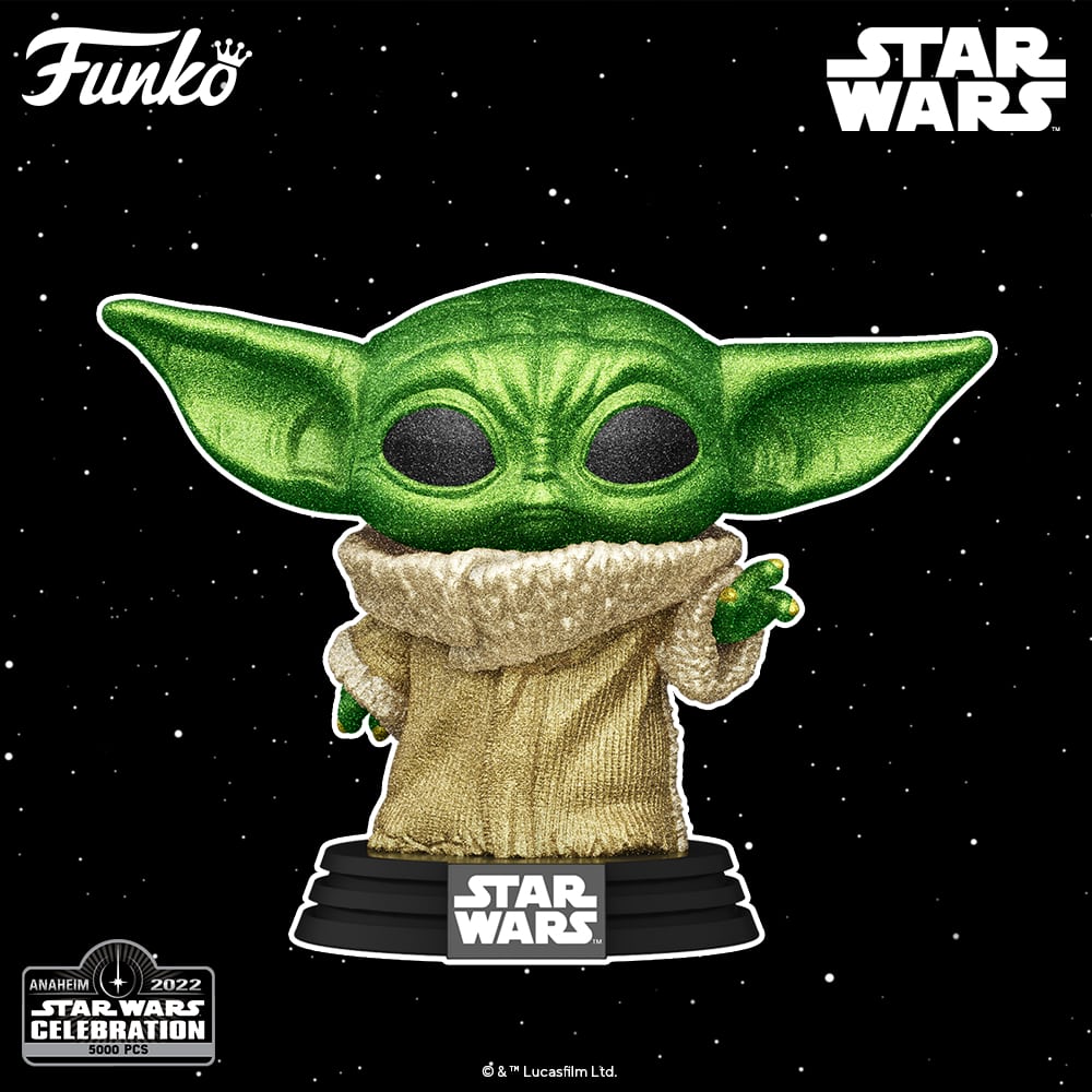 Funko Pop! STAR WARS – Mandalorian - Grogu (Diamond Glitter) Funko Pop! Vinyl Figure - Funko Star Wars Celebration/Galactic Convention 2022 and Reedpop Shared Exclusive