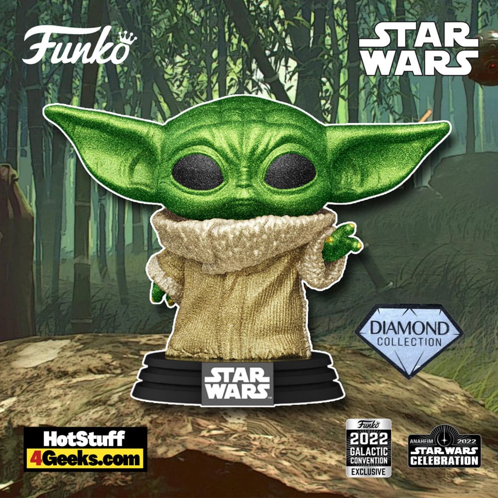 Funko Pop! STAR WARS – Mandalorian - Grogu (Diamond Glitter) Funko Pop! Vinyl Figure - Funko Star Wars Celebration/Galactic Convention 2022 and Reedpop Shared Exclusive